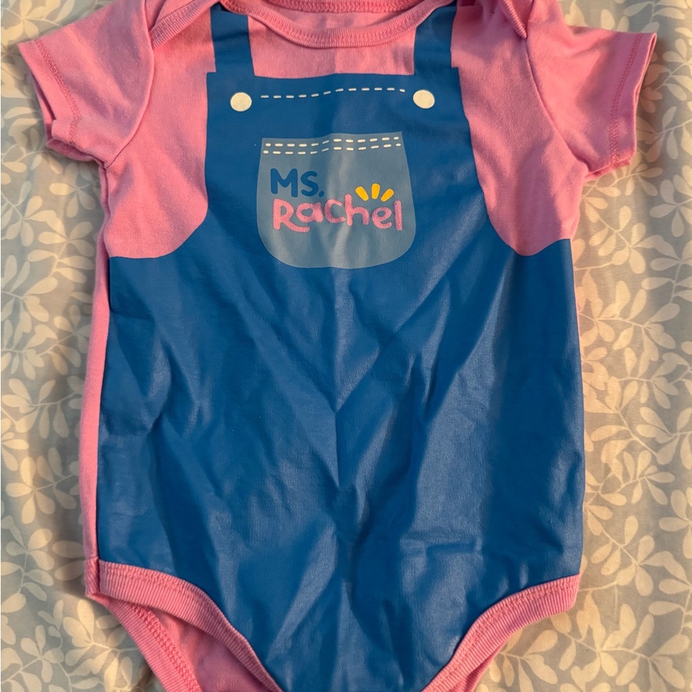 Pink and Blue Graphic Baby Onesie